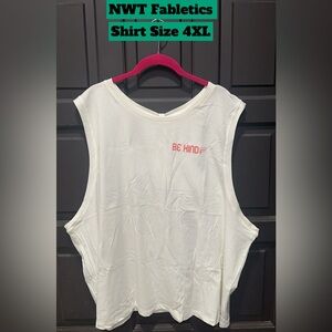 NWT Fabletics Be Kind White & Red muscle Shirt Size 4XI.